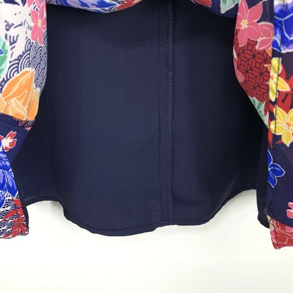 Cupio Blue Floral Print Sleeveless Shift Dress - Picture 7 of 7